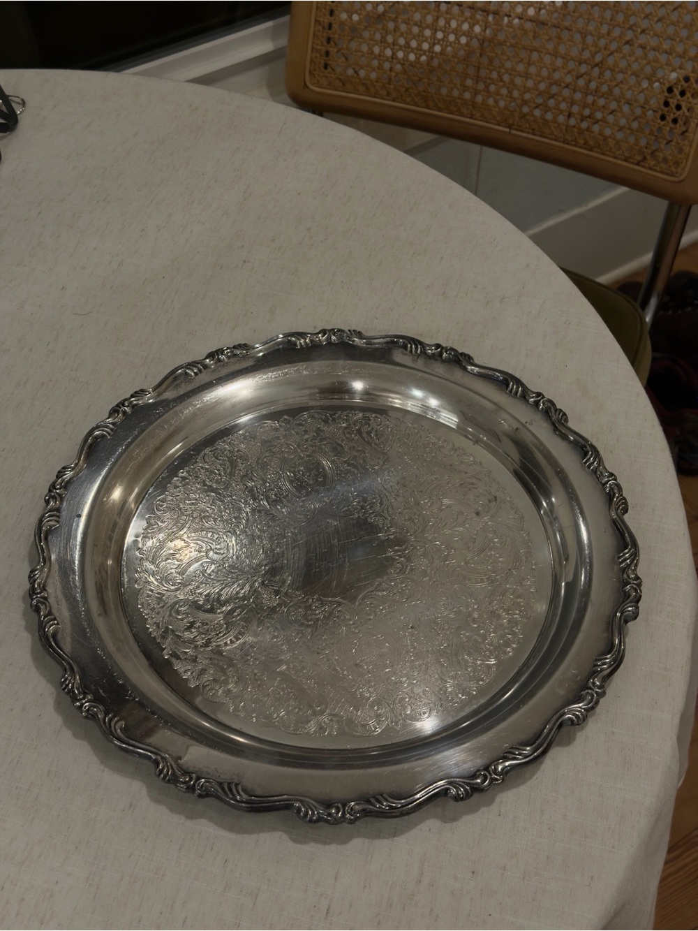 Antique 15” Oneida Silver Ornate Platter